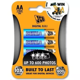 JCB OXI DIGITAL alkalická batéria LR06, blister 4 ks