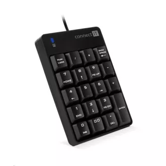 CONNECT IT NumCALC drôtová numerická klávesnica, ČIERNA