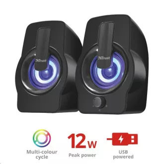 TRUST Gemi RGB 2.0 Speaker Set - čierny