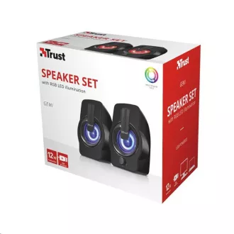 TRUST Gemi RGB 2.0 Speaker Set - čierny