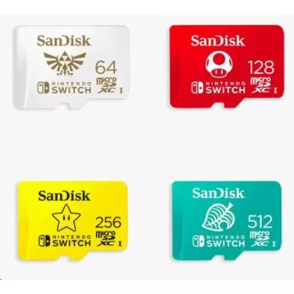 SanDisk MicroSDXC 64GB karta pre Nintendo Switch (R:100/W:90 MB/s, UHS-I, V30, U3, C10, A1) licensed Product, Super Mario