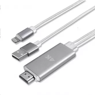 4smarts kábel na prenos obrazu vr. funkcie dobíjania, Lightning -> HDMI, biela 4smarts kábel na prenos obrazu vr. funkcie dobíjania, Lightning -> HDMI, biela