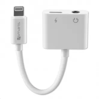 4smarts adaptér Lightning / Lightning a 3.5mm jack, biela 4smarts adaptér Lightning / Lightning a 3.5mm jack, biela