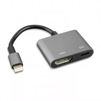 4smarts adaptér Lightning / Lightning + HDMI, čierna