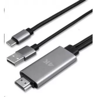 4smarts kábel na prenos obrazu vr. funkcie dobíjania, USB-C/HDMI, čierna 4smarts kábel na prenos obrazu vr. funkcie dobíjania, USB-C/HDMI, čierna