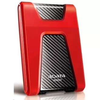 ADATA Externý HDD 1TB USB 3.1 DashDrive Durable HD650, červený (gumový, nárazu odolný)