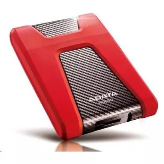 ADATA Externý HDD 1TB USB 3.1 DashDrive Durable HD650, červený (gumový, nárazu odolný)
