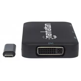MANHATTAN Dokovacia stanica USB-C 4v1, 1xDP, 1xHDMI, 1xVGA, 1xDVI MANHATTAN Dokovacia stanica USB-C 4v1, 1xDP, 1xHDMI, 1xVGA, 1xDVI