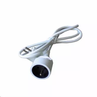 Solight predlžovací kábel - spojka, 1 zásuvka, biela, 3m Solight predlžovací kábel - spojka, 1 zásuvka, biela, 3m