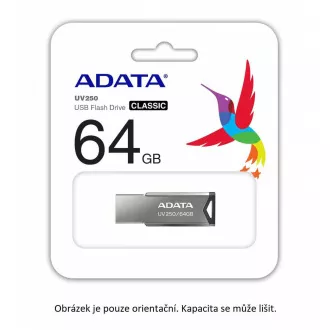 ADATA Flash Disk 32GB UV250, USB 2.0 Dash Drive, tmavo strieborná