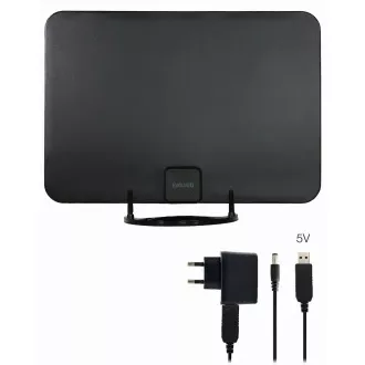 EVOLVEO Xany 2A, 230/5V, aktívna izbová anténa FM/DAB+/DVB-T2, filter LTE, 4G, 5G