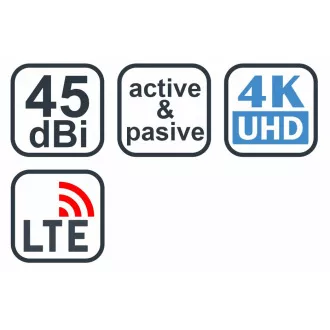EVOLVEO Xany 2A, 230/5V, aktívna izbová anténa FM/DAB+/DVB-T2, filter LTE, 4G, 5G