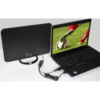 EVOLVEO Xany 2A, 230/5V, aktívna izbová anténa FM/DAB+/DVB-T2, filter LTE, 4G, 5G