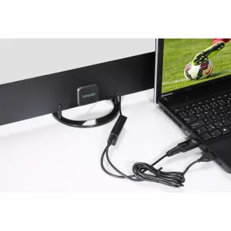 EVOLVEO Xany 2B, 230/5V, aktívna izbová anténa FM/DAB+/DVB-T2, filter LTE, 4G, 5G