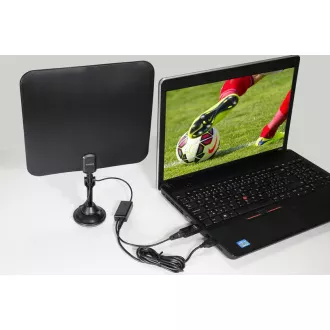 EVOLVEO Xany 2C LTE 230/5V, aktívna izbová anténa FM/DAB+/DVB-T/T2, filter LTE