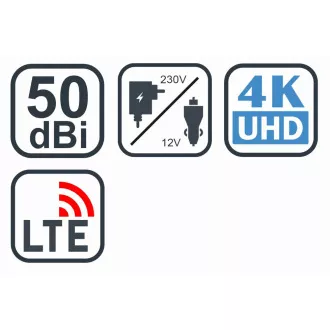 EVOLVEO Xany 4, 230/12V, aktívna izbová anténa FM/DAB+/DVB-T2, filter LTE, 4G, 5G