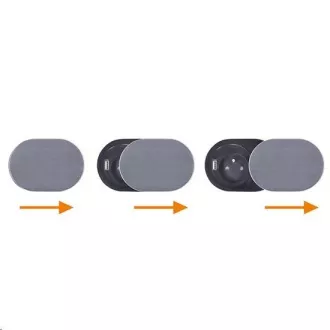 Solight 1x vstavaná zásuvka + 1x USB s posuvným viečkom, oválny kryt z brúseného hliníka, predlžovací prívod 1, 9m Solight 1x vstavaná zásuvka + 1x USB s posuvným viečkom, oválny kryt z brúseného hliníka, predlžovací prívod 1, 9m