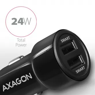 AXAGON PWC-5V5, SMART nabíjačka do auta, 2x port 5V-2.4A + 2.4A, 24W