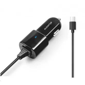 Aligator nabíjačka do auta Turbo charge, 12/24 V, 2, 4 A, USB-C, čierna