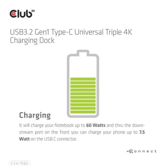 Club3D Dokovacia stanica USB-C 13v1, 2xDP, 3xHDMI, 1xUSB-C, 5xUSB, 1xRJ45, 1x3.5mm, čierna