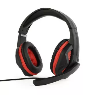 GEMBIRD slúchadlá s mikrofónom GHS-03, gaming, čierno-červená