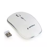 GEMBIRD myš MUSW-4B-01, biela, bezdrôtová, USB nano receiver