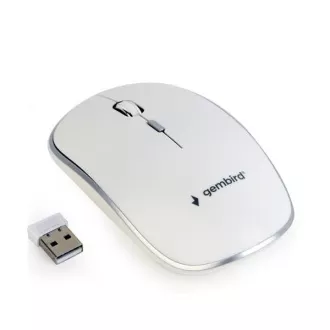 GEMBIRD myš MUSW-4B-01, biela, bezdrôtová, USB nano receiver GEMBIRD myš MUSW-4B-01, biela, bezdrôtová, USB nano receiver