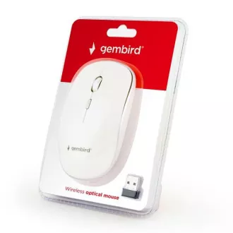 GEMBIRD myš MUSW-4B-01, biela, bezdrôtová, USB nano receiver GEMBIRD myš MUSW-4B-01, biela, bezdrôtová, USB nano receiver
