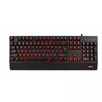 C-TECH Klávesnica KB-104BK, USB, 3 farby podsvietenia, čierna, CZ/SK