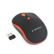 GEMBIRD myš MUSW-4B-03-R, čierno-červená, bezdrôtová, USB nano receiver