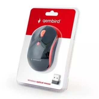 GEMBIRD myš MUSW-4B-03-R, čierno-červená, bezdrôtová, USB nano receiver GEMBIRD myš MUSW-4B-03-R, čierno-červená, bezdrôtová, USB nano receiver