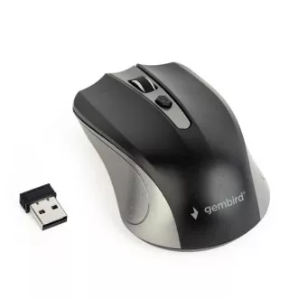 GEMBIRD myš MUSW-4B-04-GB, šedo-čierna, bezdrôtová, USB nano receiver