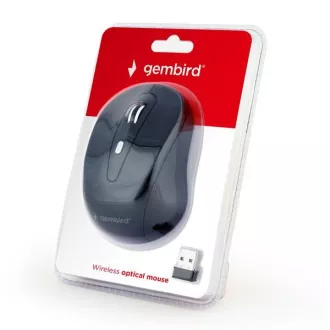 GEMBIRD myš MUSW-6B-01, čierna, bezdrôtová, USB nano receiver