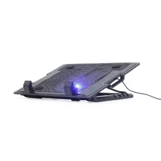 GEMBIRD Podstavec pod notebook NBS-1F17T-01, pre notebooky do 17", 150mm vetrák, LED, čierny