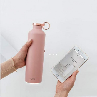 Equa Smart - múdra fľaša, oceľ, mramor, Pink Blush