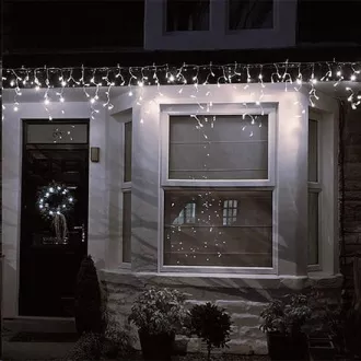 Solight LED vianočný záves, 120 LED, 3m x 0, 7m, prívod 6m, vonkajšie, teplé biele svetlo, pamäť, časovač