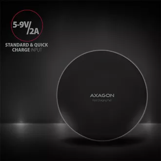 AXAGON WDC-P10T, tenká bezdrôtová rýchlonabíjačka, Qi 5/7.5/10W, micro USB