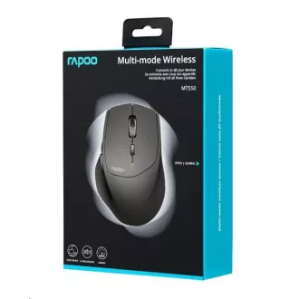 RAPOO myš MT550 Wireless Laser, Multi-mode: 2.4 GHz, Bluetooth 3.0 & 4.0, Black RAPOO myš MT550 Wireless Laser, Multi-mode: 2.4 GHz, Bluetooth 3.0 & 4.0, Black