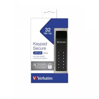 VERBATIM USB 3.0 Drive 32 GB - Keypad Secure (R:160/W:130 MB/s) GDPR VERBATIM USB 3.0 Drive 32 GB - Keypad Secure (R:160/W:130 MB/s) GDPR