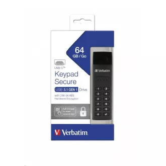 VERBATIM USB C 3.1 Drive 64 GB - Keypad Secure (R:160/W:140 MB/s) GDPR VERBATIM USB C 3.1 Drive 64 GB - Keypad Secure (R:160/W:140 MB/s) GDPR