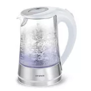 Orava VK-4017 W rýchlovarná kanvica, 2200 W, 1.7 l, sklenená, LED podsvietenie, automatické vypnutie, biela