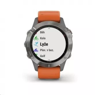 Garmin GPS športové hodinky fenix6 PRO Sapphire, Titanium/Orange Band (MAP/Music) Garmin GPS športové hodinky fenix6 PRO Sapphire, Titanium/Orange Band (MAP/Music)