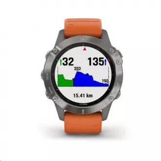 Garmin GPS športové hodinky fenix6 PRO Sapphire, Titanium/Orange Band (MAP/Music) Garmin GPS športové hodinky fenix6 PRO Sapphire, Titanium/Orange Band (MAP/Music)