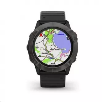 Garmin GPS športové hodinky fenix6X PRO Solar, TitaniumGrayDLC/Black Band (MAP/Music)
