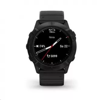 Garmin GPS športové hodinky fenix6X PRO Glass, Black/Black Band (MAP/Music)