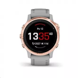 Garmin GPS športové hodinky fenix6S PRO Sapphire, RoseGold/Gray Band (MAP/Music)