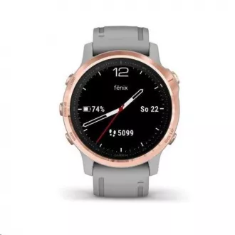 Garmin GPS športové hodinky fenix6S PRO Sapphire, RoseGold/Gray Band (MAP/Music)