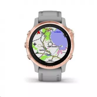 Garmin GPS športové hodinky fenix6S PRO Sapphire, RoseGold/Gray Band (MAP/Music)