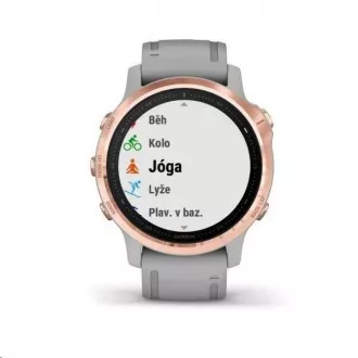 Garmin GPS športové hodinky fenix6S PRO Sapphire, RoseGold/Gray Band (MAP/Music)
