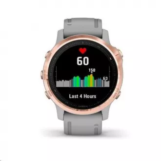 Garmin GPS športové hodinky fenix6S PRO Sapphire, RoseGold/Gray Band (MAP/Music)